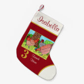 3 Franse kippen die dieren koelen Kleine Kerstsok (Voorkant (Hangend))