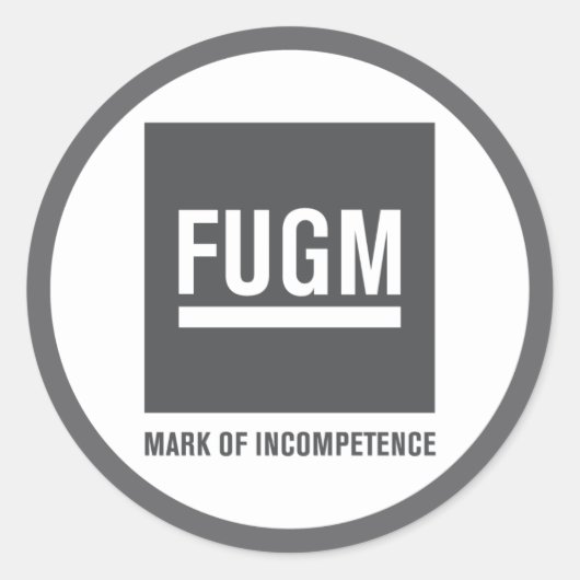 3"FUGM door SAB-Sticker (Grijs) Ronde Sticker (Voorkant)