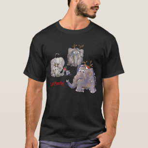 3 Funny Cartoon Elephants T-shirt