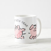 3 Funny Cartoon Illustration Pig Year 2019 Mok 1 (Voorkant rechts)