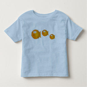 3 Funny Cartoon Puffer Fish Family Swimming Kinder Shirts