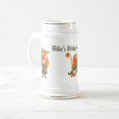 3 Funny Vikings White/Gold 22 oz Stein Bierpul (Voorkant links)