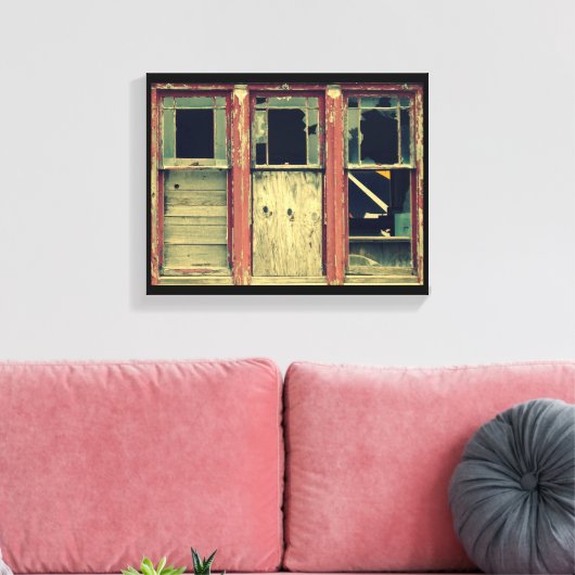 3 Gebroken Windows Canvas Afdruk (Insitu (Woonkamer))