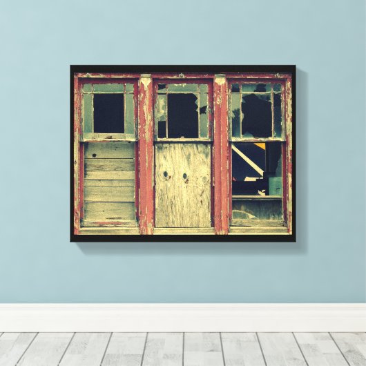 3 Gebroken Windows Canvas Afdruk (Insitu (Houten vloer))