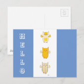 3 Geel Briefkaart vliegt (Voorkant / Achterkant)