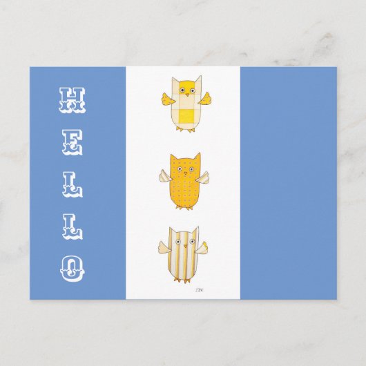 3 Geel Briefkaart vliegt (Voorkant)