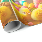 3 Geel Collectie van kleine paaskippen Cadeaupapier (Rol Hoek)