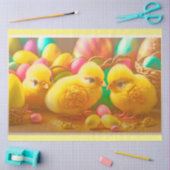 3 Geel Collectie van kleine paaskippen Tissuepapier (Craft)