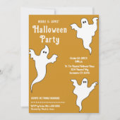 3 Geesten Sinaasappel Wit Whimsical Halloween Part Kaart (Voorkant)