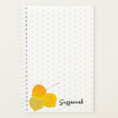 3 gele Aspens bladeren op geel polka dot patroon Planner (Voorkant)