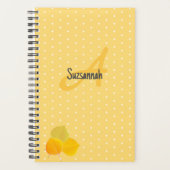 3 gele Aspens bladeren op geel polka dot patroon Planner (Voorkant)