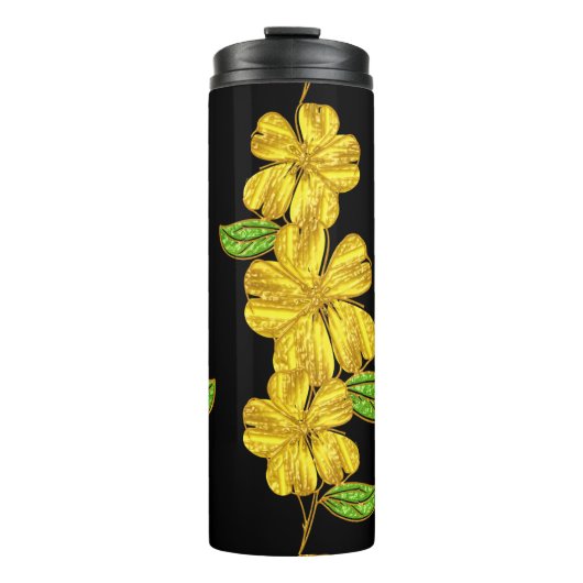 3 gele bloemen thermosbeker (Voorkant)