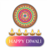 #3. Gelukkige Diwali het festival van lichten van  Sticker (Voorkant)