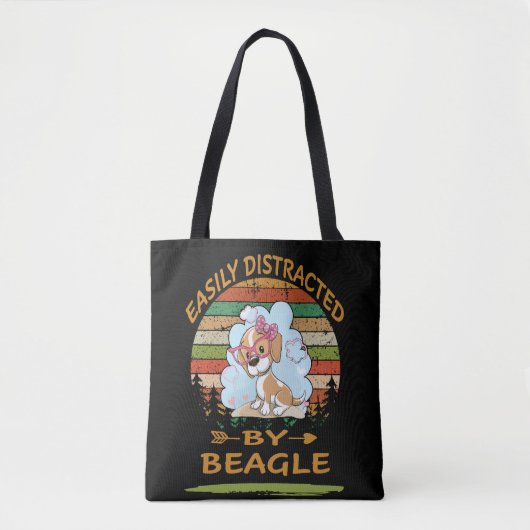 3 Gemakkelijk afgeleid door Beagle Tote Bag (Voorkant)