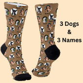 3 Gepersonaliseerde foto's van honden en namen op Sokken