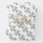 3 Geschenkwikkelbladen - Chanoeka - Menorah Inpakpapier Vel (In situ)