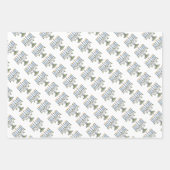 3 Geschenkwikkelbladen - Chanoeka - Menorah Inpakpapier Vel (Voorkant)