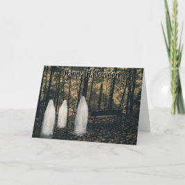 3 Ghost Halloween kaart met vers