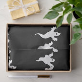 3 Ghosts Zwart & Wit Whimsical Halloween Feest Tissuepapier (Geschenk)