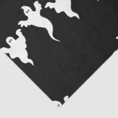 3 Ghosts Zwart & Wit Whimsical Halloween Feest Tissuepapier (Detail)
