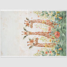 3 Giraffe Decoupage Papier Waterverf