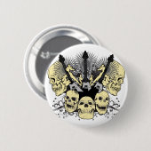 3 gitaren Skulls Ronde Button 5,7 Cm (Voorkant /achterkant)