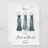 3 Glam Dusty Bruidsmeisje Jurken Waterverf Verzoek (Voorkant)