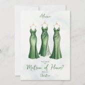 3 Glam Matron of Honor Dresses Watercolor Request (Voorkant)