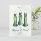 3 Glam Matron of Honor Dresses Watercolor Request (Staand voorkant)
