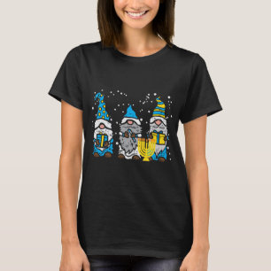 3 Gnomen Menorah Joodse Chanoeka Chanoeka Gardenin T-shirt