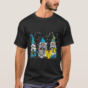 3 Gnomen Menorah Joodse Chanoeka Chanoeka Gardenin T-shirt