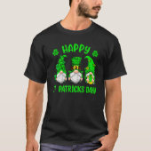 3 Gnomes Holding Shamrock Leopard Pset St Patrick T-shirt (Voorkant)