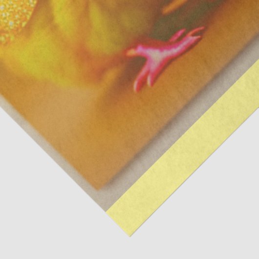 3 Gold Little Easter Chicken Collectie Tissuepapier (Detail)