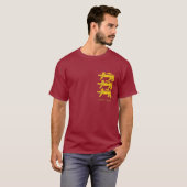 3 Golden Lions op Bourgogne T-shirt (Voorkant volledig)