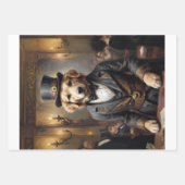 3 Golden Retriever in Belle Epoque Age Inpakpapier Vel (Voorkant 2)