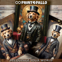 3 Golden Retriever in Belle Epoque-tijdperk