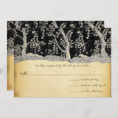 3 gouden bomen op goud en zwart metalen elegant kaart (Voorkant / Achterkant)