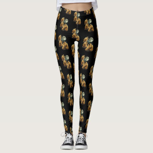 3 Gouden Doodle Honden die naar de Maan Huilen Sch Leggings