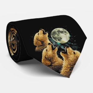 3 Gouden Doodle Honden die naar de Maan Huilen Sch Stropdas