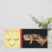 3 gouden kerstversieringen met Kaarten voor sterre (Staand voorkant)