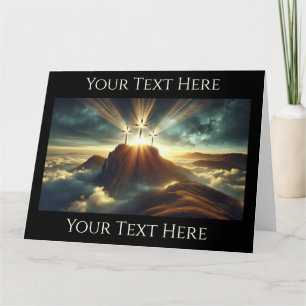 3 gouden kruisen op een berg kaart