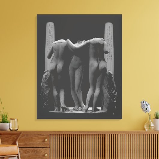 3 Graces Print Romeinse kunst Print Stretched Canv (Insitu (Woonkamer))