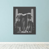 3 Graces Print Romeinse kunst Print Stretched Canv (Insitu (Houten vloer))