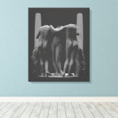 3 Gratiën Print Romeinse Kunstprint op Canvas (Insitu (Houten vloer))