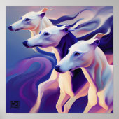 3 Greyhounds Zooming Poster (Voorkant)