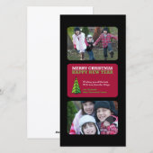 3 Grid Kerstmis/Nieuwjaar Fotokaart Feestdagenkaart (Voorkant / Achterkant)