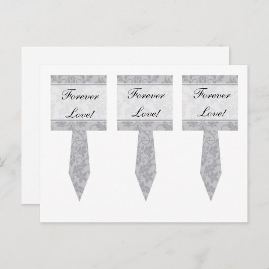 3 Grijze dames-met-twee-tonels voor het bruiloft v Briefkaart (Voorkant / Achterkant)