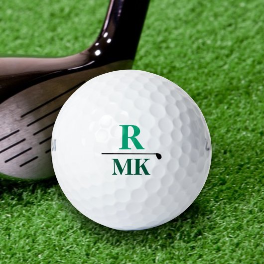 3 Groen initiaal letters monogram Golfballen