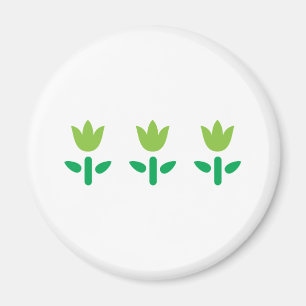 3 Groene bloemen Magneet