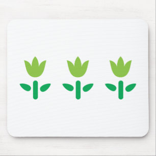 3 Groene bloemen Muismat